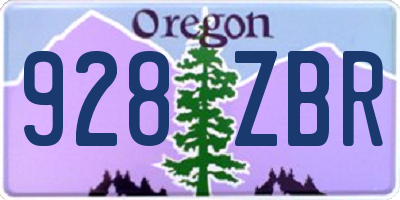 OR license plate 928ZBR