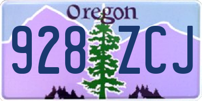 OR license plate 928ZCJ