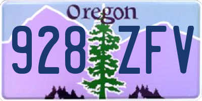 OR license plate 928ZFV