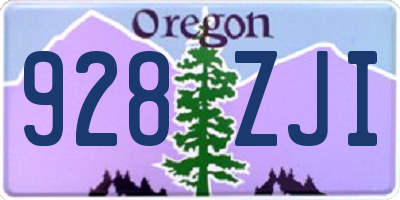 OR license plate 928ZJI