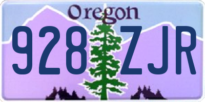 OR license plate 928ZJR