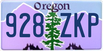 OR license plate 928ZKP