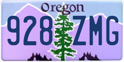 OR license plate 928ZMG