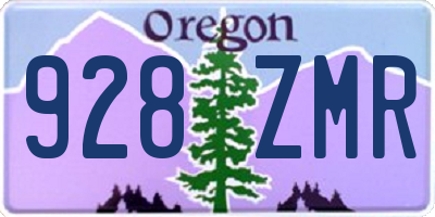 OR license plate 928ZMR