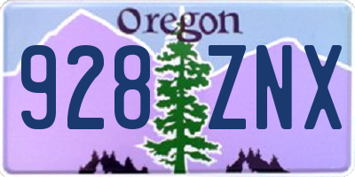 OR license plate 928ZNX