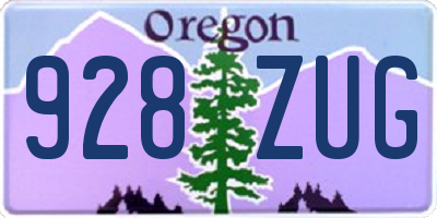 OR license plate 928ZUG