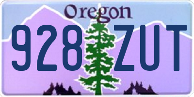OR license plate 928ZUT