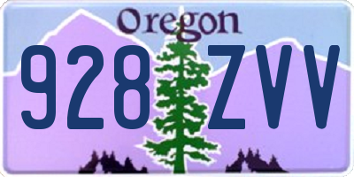 OR license plate 928ZVV