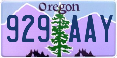 OR license plate 929AAY