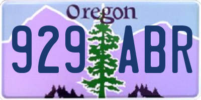 OR license plate 929ABR