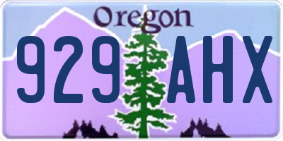 OR license plate 929AHX