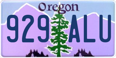 OR license plate 929ALU