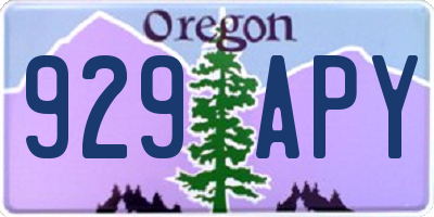OR license plate 929APY