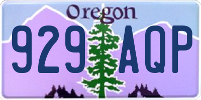 OR license plate 929AQP