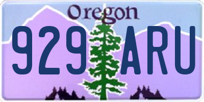 OR license plate 929ARU