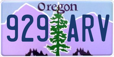 OR license plate 929ARV