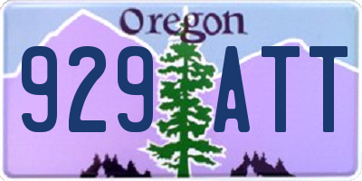 OR license plate 929ATT