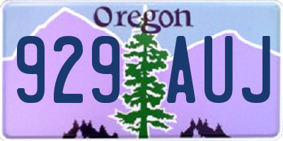OR license plate 929AUJ