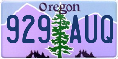 OR license plate 929AUQ