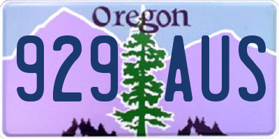 OR license plate 929AUS