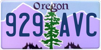 OR license plate 929AVC