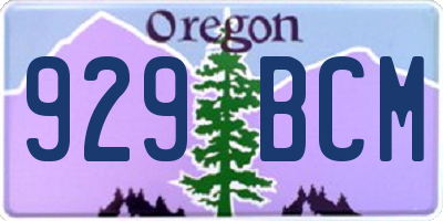 OR license plate 929BCM