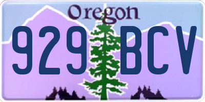 OR license plate 929BCV
