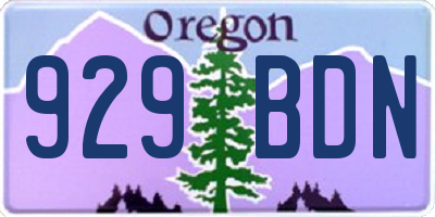 OR license plate 929BDN