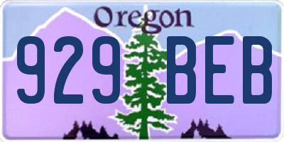 OR license plate 929BEB