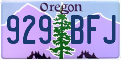 OR license plate 929BFJ
