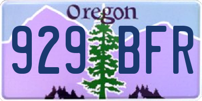 OR license plate 929BFR