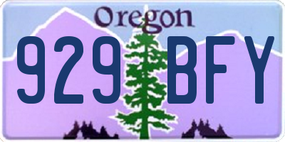 OR license plate 929BFY