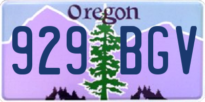 OR license plate 929BGV