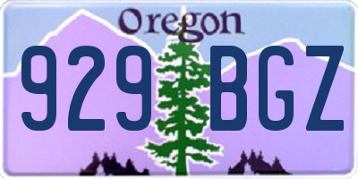 OR license plate 929BGZ