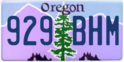 OR license plate 929BHM