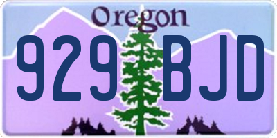 OR license plate 929BJD