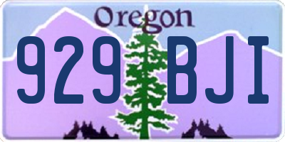 OR license plate 929BJI