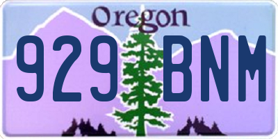 OR license plate 929BNM