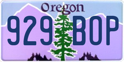 OR license plate 929BOP