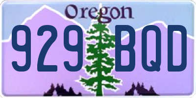 OR license plate 929BQD