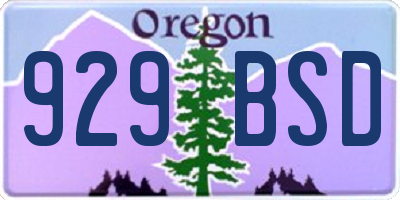 OR license plate 929BSD