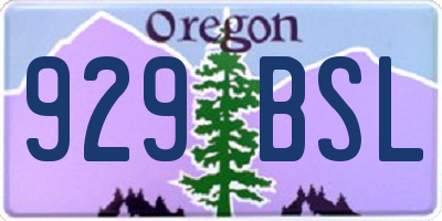 OR license plate 929BSL