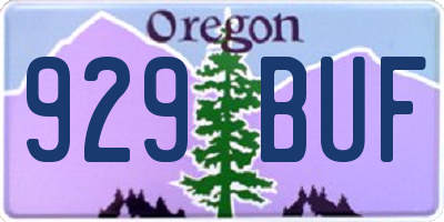 OR license plate 929BUF