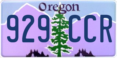 OR license plate 929CCR