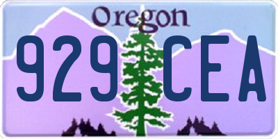 OR license plate 929CEA