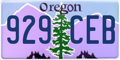 OR license plate 929CEB