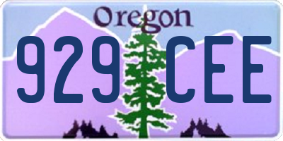 OR license plate 929CEE