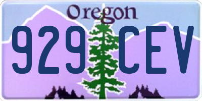 OR license plate 929CEV