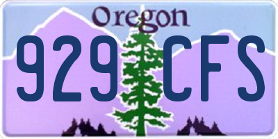 OR license plate 929CFS