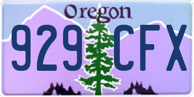 OR license plate 929CFX